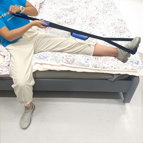 42 Inch Leg Lifter,Leg Lifter After Hip Replacement with Large Foot Loop,Mobility Aid for Disables and Elderly,Leg Lifter Strap for Knee Replacement Recovery Aids(Black) - color: Black