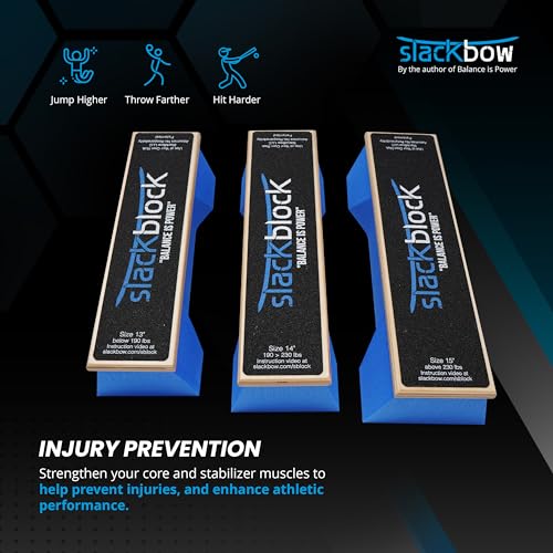 SlackBlock Athletic Balance Trainer – Improve Balance, Stability, and Athletic Performance – Condition Your Body and Prevent Injury - Compact and Portable - size: 15"
