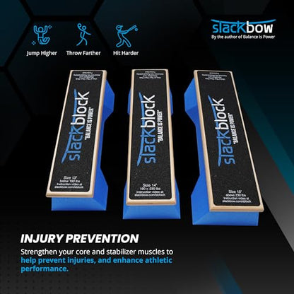 SlackBlock Athletic Balance Trainer – Improve Balance, Stability, and Athletic Performance – Condition Your Body and Prevent Injury - Compact and Portable - size: 15"