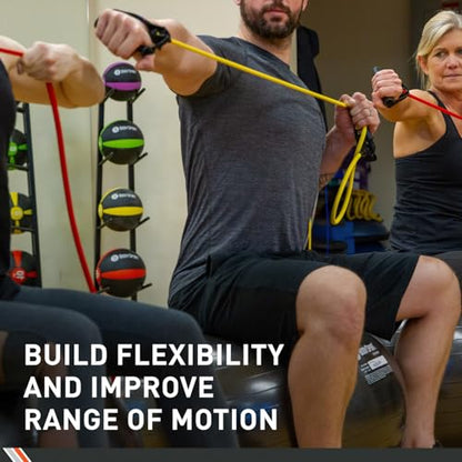 Body Sport Studio Series Resistance Tubes with Cushioned, Foam Handles - 4 ft. Extra Light Resistance Bands for Toning, Strengthening, Stretching, Rehabilitation, and Mobility (Bulk Packaging)