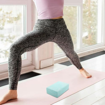 Healifty Yoga Block Non-slip Eva Foam for Leg Stretching and Balance Training, Camouflage Green Exercise Brick for Pilates and Yoga Practice, Portable Stability Support Tool for Women