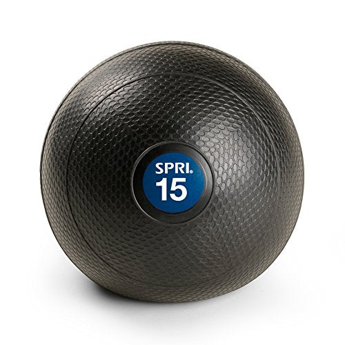 SPRI Dead Weight Slam Ball - Durable Sand-Filled No-Bounce Heavy Duty Ball for Tossing, Slamming, Core Strength Training, Endurance, and General Fitness - Easy to Read Weight Label