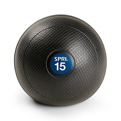 SPRI Dead Weight Slam Ball - Durable Sand-Filled No-Bounce Heavy Duty Ball for Tossing, Slamming, Core Strength Training, Endurance, and General Fitness - Easy to Read Weight Label