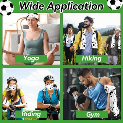 30Pcs Soccer Ball Cooling Towels for Neck and Face 40 x 12 Inch Sports Team Gifts Workout Ice Towel for Gym Sweat Microfiber Breathable Chilly Bulk Neck Wraps for Athletes Camping Travel Outdoor