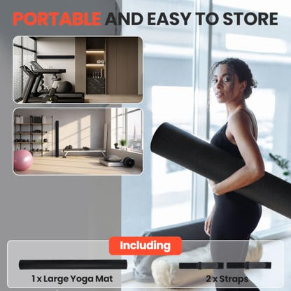 Stepwaver Extra Large Exercise Mat, 6'x4'/ 7'x5'/ 8'x5'/ 9'x5'/10'x5' (6mm) - size: 7'×5'×0.3"