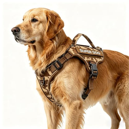Tactical Dog Harness for Large Dogs, No Pull Military Service Dog Vest with Handle&Molle, Heavy Duty Reflective Adjustable Harnesses for Training Walking Hiking German Shepherd Golden Retriever