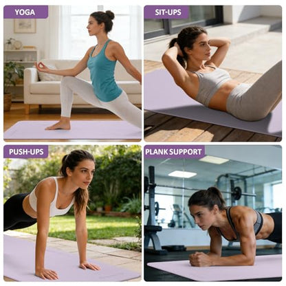 Gruper Yoga Mat Non Slip, 72"L x 24"W x 0.24"/0.32"TH, Anti-Tear Exercise Mat with Carrying Strap and Bag, Pro TPE Yoga Mats for Women, Workout Mats for Home, Pilates and Floor Exercises