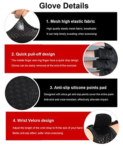 Gym Gloves Workout Gloves Women Men, Anti-Slip Breathable Gym Essentials Women for Weightlifting Cycling Training, Guantes para Gym Mujer