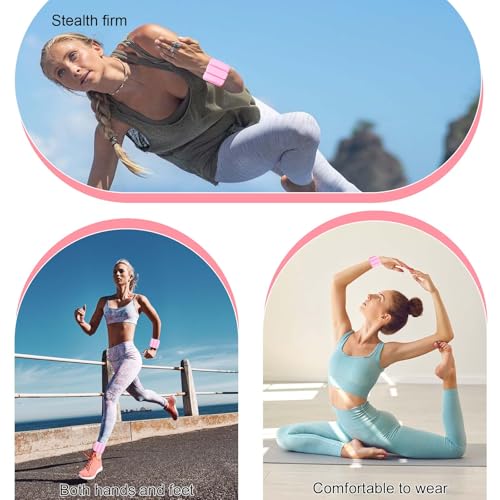2 LB Adjustable Women's Wrist, Ankle Weights - Silicone 2-Piece Set, Waterproof, Comfortable and Breathable, Great for Yoga, Running, Swimming, Pilates - Great for Workouts