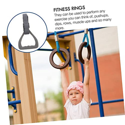 POPETPOP 2Pcs Adjustable Gymnastic Rings with Suspension Straps Premium Strength Training Equipment for Indoor and Outdoor Workouts Suitable for Men Women
