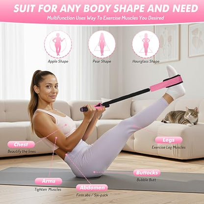 Pedal Resistance Band with Handle | Upgraded 55LBS Exercise Resistance Bands for Core, Abs, Legs, Glutes, Arms, Strength, Physical Therapy, Pilates, Sit Up Workout Equipment for Women Home Gym