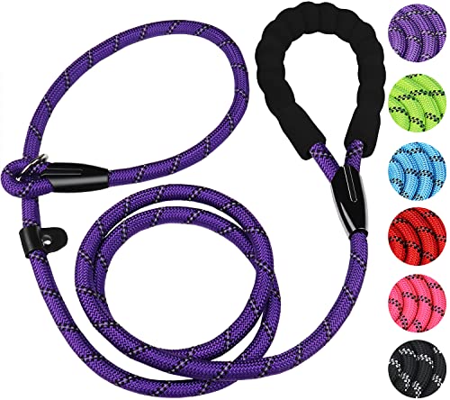 Dog Leash,6 FT Heavy Duty Dog Leashes with Comfortable Padded Handle,Purple - color: Purple, size: 6 Feet x 1/2 Inch