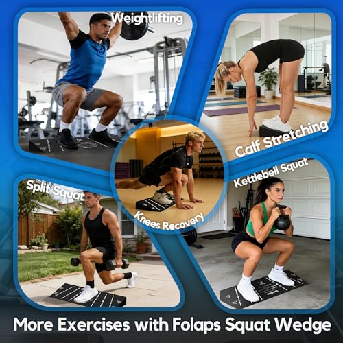 Squat Wedge Block One Piece: Heel Elevated Slant Board for Squats Weightliting Home Gym Squat Wedge