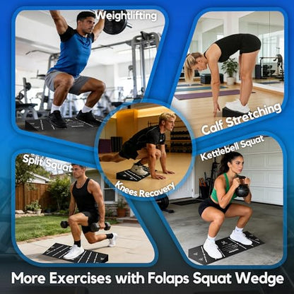 Squat Wedge Block One Piece: Heel Elevated Slant Board for Squats Weightliting Home Gym Squat Wedge