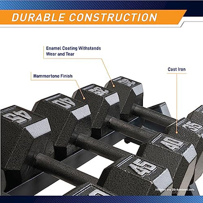 Marcy Cast Iron Hex Dumbbells Collection - Available size from 3-lb to 100-lb, SOLD INDIVIDUALLY - style: 3lbs