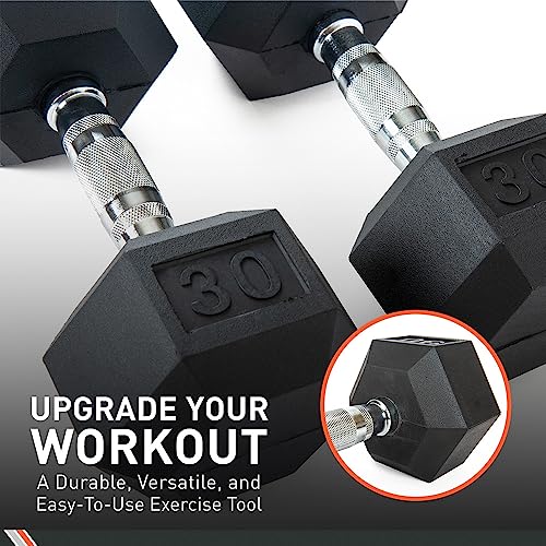 Body Sport Rubber Encased Hex Dumbbell Weight, Single – Dumbbells for Exercises – Strength Training Equipment – Home Gym Accessories – Weight Training - style: 10 lbs
