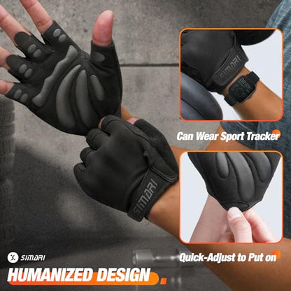 SIMARI Breathable Workout Gloves for Men and Women, Padded Weight Lifting Gloves with Great Grip, Full Palm Protection for Gym Training, Cycling, Weightlifting, Exercise, Crossfit, Climbing