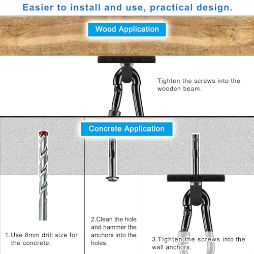 Dolibest Heavy Bag Hangers Brackets, Punching Bag Hangers, Heavy Bag Ceiling Mount for Body Weight Strength Training Systems, Aerial Yoga Swing & Hammock, Resistance Band