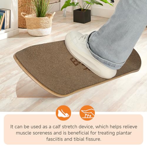 Balance Board- Gift for Adults & Kids,Wood Wobble Balance Trainer Board,Premium Slip-Resistant Surface Portable Fitness Equipment,Suitable for Core Workout, Standing Desk Exercise, Home Gym, Yoga