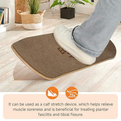 Balance Board- Gift for Adults & Kids,Wood Wobble Balance Trainer Board,Premium Slip-Resistant Surface Portable Fitness Equipment,Suitable for Core Workout, Standing Desk Exercise, Home Gym, Yoga