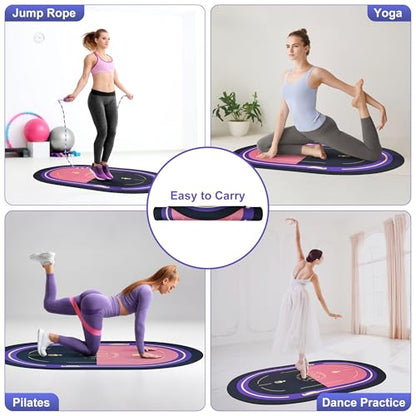 Jump Rope Mat, Large Format Non Slip Mat, Home Workout Exercise Mat, Floor Protect Durable, 63x39x0.31 Inch, Bonus Skipping Rope - color: Purple