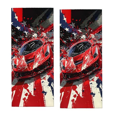 American Muscle Car Hand Towel for Bathroom 2 Pack,Soft Microfiber Face Towels for Bath,Kitchen,Spa,and Gym,Decorative Absorbent Polyester Towels,Perfect for Home or Hotel Decor 14.5x28in - color: Car34