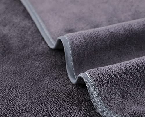 Microfiber Gym Towels Bigger Size Super Soft for Exercise Fitness, Sports, Workout, 380-GSM 15-Inch x 31-Inch Quick-Drying Towels (3 Pack, Grey+Blue+Purple)