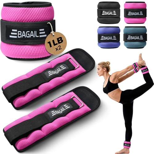 BAGAIL Ankle Wrist Weights for Women & Men, One Pair of 1/2/4/6/8/10 LBS Wearable Leg Arm Weights with Sleek Design & Secure Fit for Walking, Running, Pilates, Home Fitness & Physical Therapy