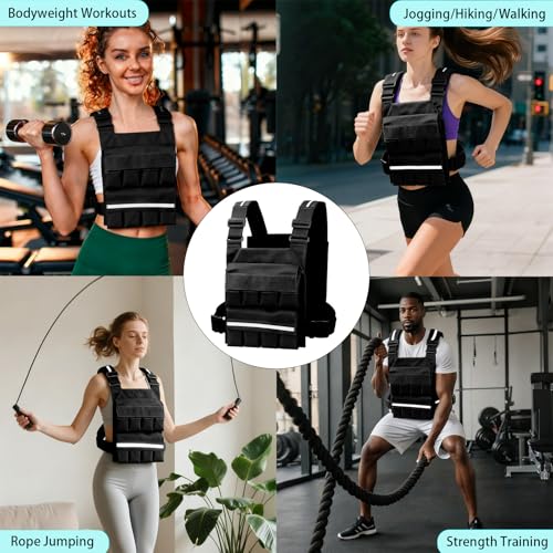 SUNRISING Weight Vest for Men Women，Adjustable Weighted Vests Strength and Endurance Training Fitness Workouts Tactical Running（Excluding Lead Blocks）
