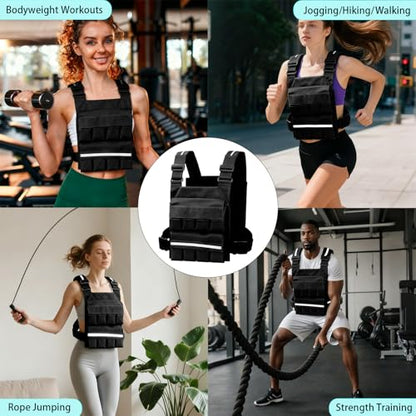 SUNRISING Weight Vest for Men Women，Adjustable Weighted Vests Strength and Endurance Training Fitness Workouts Tactical Running（Excluding Lead Blocks）