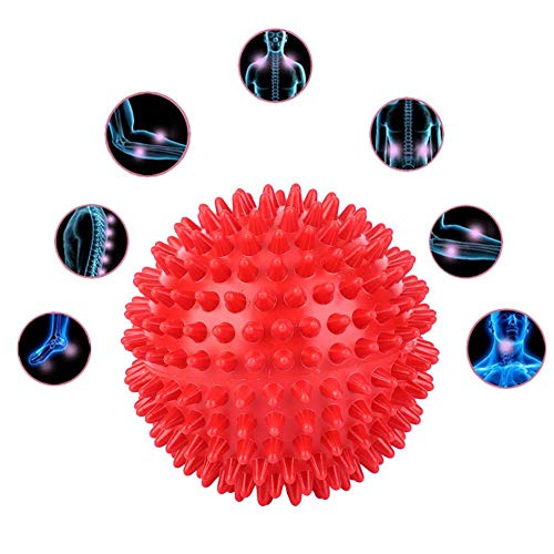 Germerse Massage Ball Spiky Massage Roller Ball for Trigger Point Therapy, Muscle Knot Remover(S-Red) for Yoga Supplies
