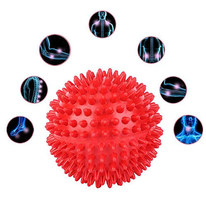 Germerse Massage Ball Spiky Massage Roller Ball for Trigger Point Therapy, Muscle Knot Remover(S-Red) for Yoga Supplies