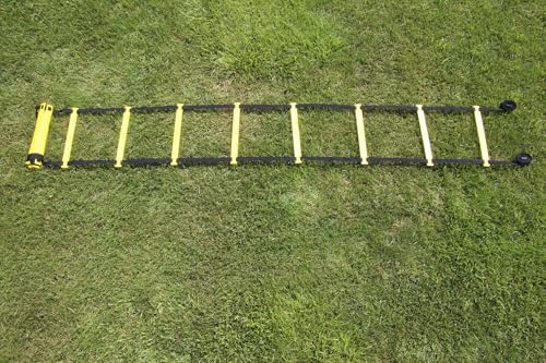 Sportime Agility Ladder Single Wide Rungs, 29-1/2 Feet x 16-1/2 Inches, Yellow/Black