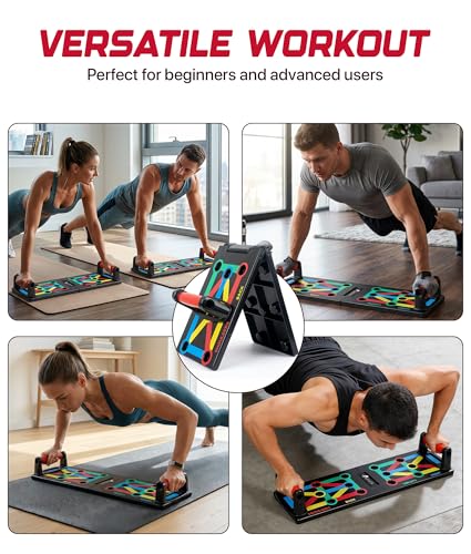 ROMIX Push Up Board for Men, Foldable Push Up Board, Multifunctional Pushup Stand, Muscle Board Rack Professional Strength Training Equipment for Man and Women at Home Gym Chest/Back/Abs Training