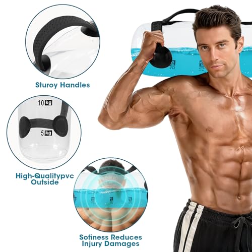 Water Weights Aqua Bag - Dual-Purpose Water Punching Bag, Sandbag Alternative for Strength Training, Portable Stability Fitness Equipment for Core and Balance Home Gym - 55 LBS