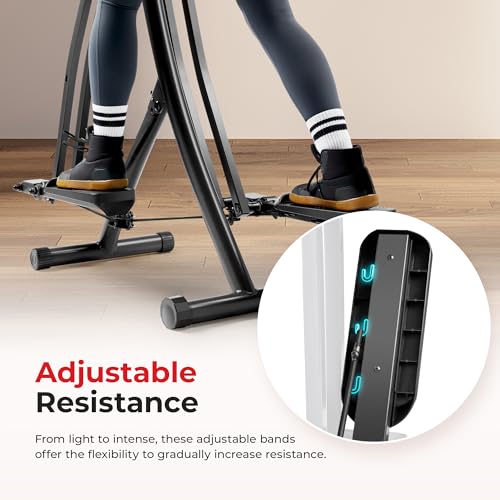 Sunny Health & Fitness Foldable Air Walk Elliptical, 30" inch Long Stride Glide Exercise Full-Body Cardio Cross Smart Trainer for Home Office, SunnyFit App via Bluetooth with Adjustable Resistance - style: Smart Pro