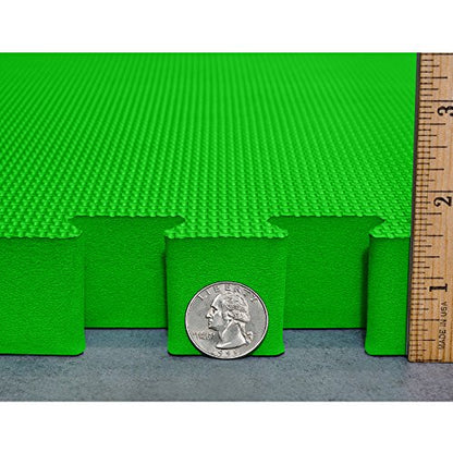 Meister X-Thick 1.5" Interlocking EVA Foam Mats - GN - 16 Tiles (64 Sqft) - color: Green, size: 16 Tiles (64 Sqft)