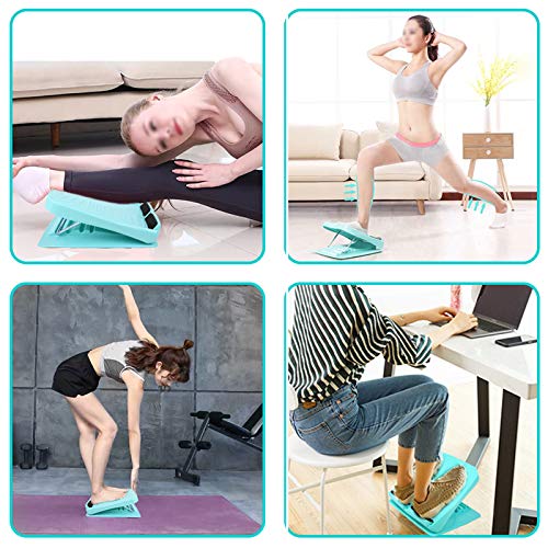 Slant Board, Calf Stretcher Ankle and Foot Incline Board for Stretching Tight Calves or Plantar Fasciitis Adjustable 4 Level (330 lb Capacity), Strength Training Equipment Leg Machines - color: Bule