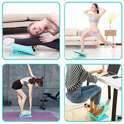 Slant Board, Calf Stretcher Ankle and Foot Incline Board for Stretching Tight Calves or Plantar Fasciitis Adjustable 4 Level (330 lb Capacity), Strength Training Equipment Leg Machines - color: Bule
