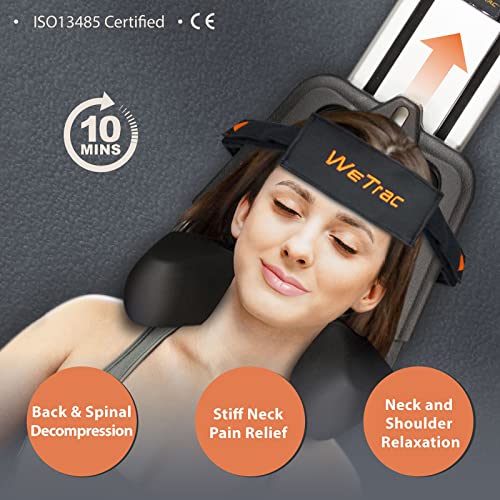 iSTIM WeTrac Cervical Neck Traction Device, Relaxer and Stretcher, Pain Relief for Spinal Decompression, Relieving Pinched Nerves, and Cervical Pain, Home Use, with Travel Bag