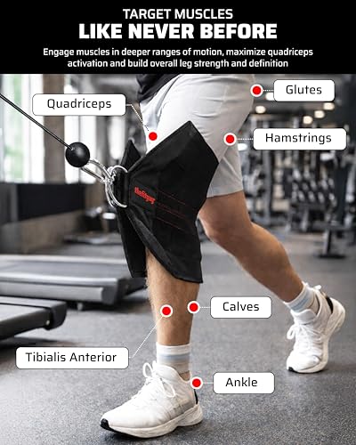 THEFITGUY Squat Knee Attachment for Cable Machine, Resistance Band & Smart Gym | Supports Deep Split Squats | Promotes Knee Strength, Ankle Mobility & Joint Stability | Home & Commercial Gym Accessory