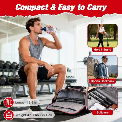 Relife Ropeless Battle Ropes, 2 in 1 Weighted Cordless Battle Ropes for Home Gym - Portable Home Gym Equipment for HIIT, Strength Building, Low-Impact Cardio for Men & Women