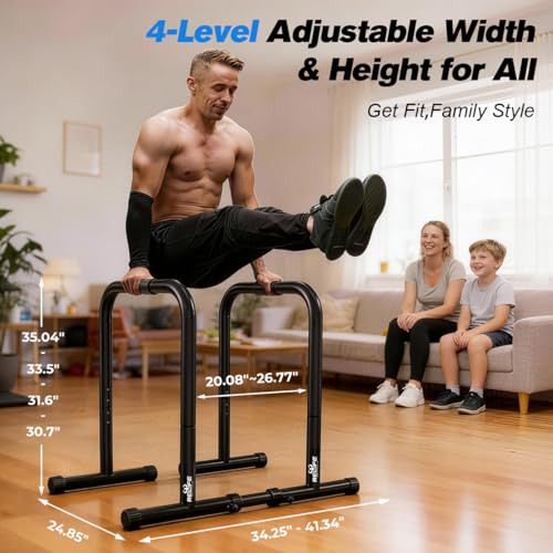 RELIFE REBUILD YOUR LIFE Dip Bar for Home Gym Training 400LBS Parallel Bars - color: Black