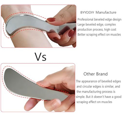 3 in 1 304Stainless Steel Muscle Scraper Tools Set,Scraping Massage Tools for Physical Therapy,Derma Edge Massage Tool & GuaSha Massage Scraper Tool,IASTM Tools,Guasha Tool for Body