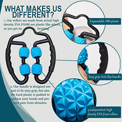 Foam Roller Deep Tissue Massager | Myofascial Massage Tools with Drawstring Gym Bag | Muscle Roller for Legs | Fit Roller Pro, High Density Foam Trigger Point Leg Circulation Massager