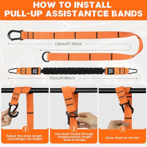 Pull Up Assist Bands Set of 4 Bands 300 Lbs - color: Orange