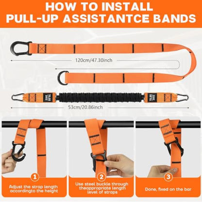 Pull Up Assist Bands Set of 4 Bands 300 Lbs - color: Orange