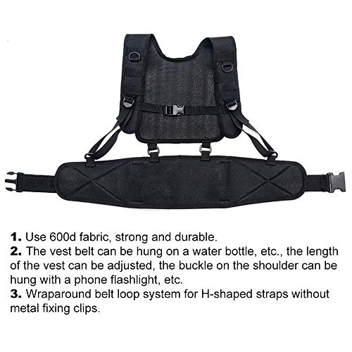 MiOYOOW MOLLE Outdoor Belt, H-Harness Belt Suspenders with Detachable Suspender Straps for Outdoor Hunting Training
