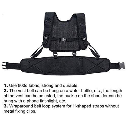 MiOYOOW MOLLE Outdoor Belt, H-Harness Belt Suspenders with Detachable Suspender Straps for Outdoor Hunting Training
