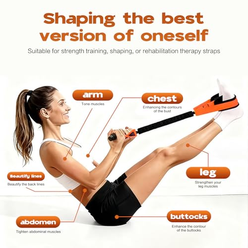 2026 Upgrade Pedal Resistance Bands with Handle, Thickened Latex Tubes and Soft Foam Fabric Foot Pedal, Figure 8 Resistance Band Set, Full Body Workout Equipment for Core Abs Waist Arms Back Training